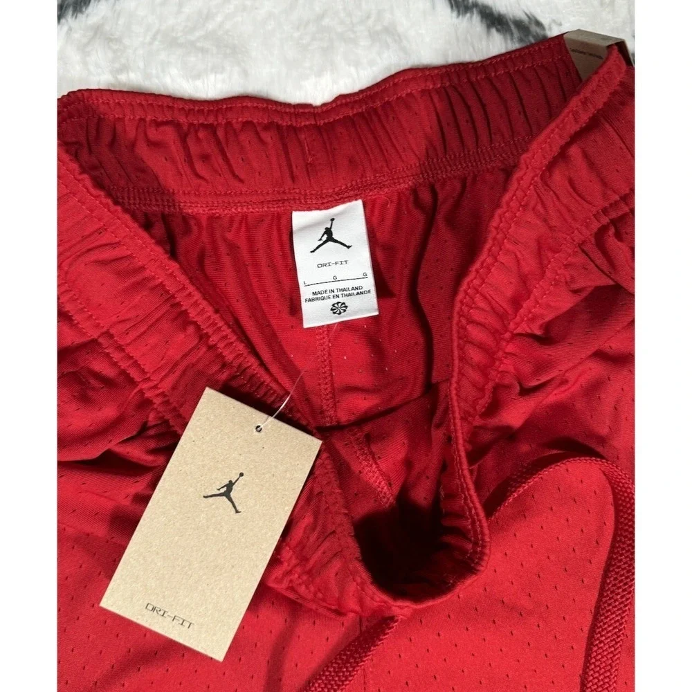 NIKE Air Jordan Dri-FIT Sport Mesh‎ Shorts Red Men's Size L *NEW* FN5816-687